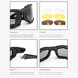 Окуляри тактичні захисні зі змінними лінзами X7 Polarized Чорний, фото 8