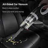 Автомобільний портативний пилосос 5V Vacuum Cleaner/Рожевий пилосос від акумулятора для авто та дому SV227, фото 7