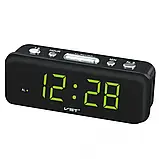 Годинник електронний настільний VST 738-2 LED AC мережевий 220V світний із зеленим підсвічуванням будильник SV227, фото 2