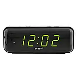 Годинник електронний настільний VST 738-2 LED AC мережевий 220V світний із зеленим підсвічуванням будильник SV227, фото 4