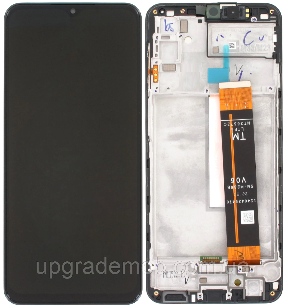 Дисплей модуль тачскрин Samsung M236 Galaxy M23 5G/M336 чорний оригінал з рамкою SM-M236B V06