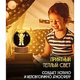 Декоративний 3D-нічник Астронавт кришталева куля з led-підсвіткою на дерев'яному каркасі Дитячий нічник SV227, фото 8