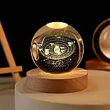 Декоративна 3D-сушарка нічник лампа кришталева Сонячна система Led світильник USB з підсвіткою SV227, фото 6
