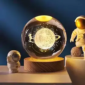 Декоративна 3D-нічник кришталева куля "Нептун" з led-підсвіткою SV227