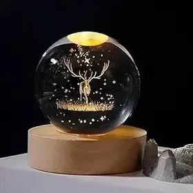 Декоративна 3D-нічник кришталева куля "Оленяш" з led-підсвіткою SV227