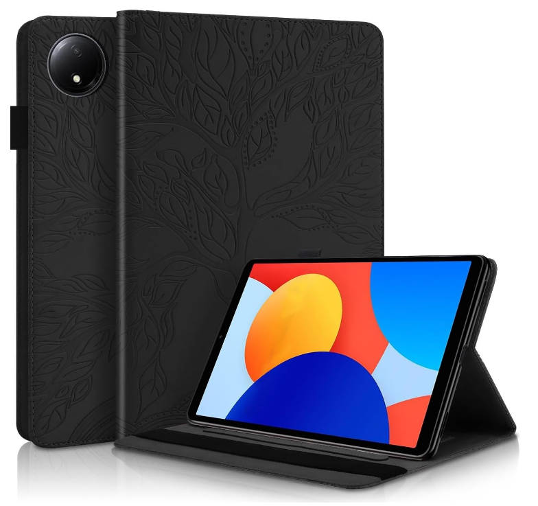 Чохол книжка Wood Book на планшет Xiaomi Redmi Pad SE (8.7") / чорний
