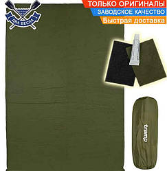 Килимок самонадувний двоспальний UTRI-011-dark-olive 187х130х5 см килимок самонадувний тактичний для походів на 2 клапани + чохол