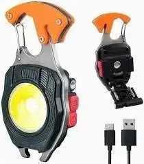 Led ліхтар брелок карабін багатофункціональний на акумуляторі YU227, фото 1
