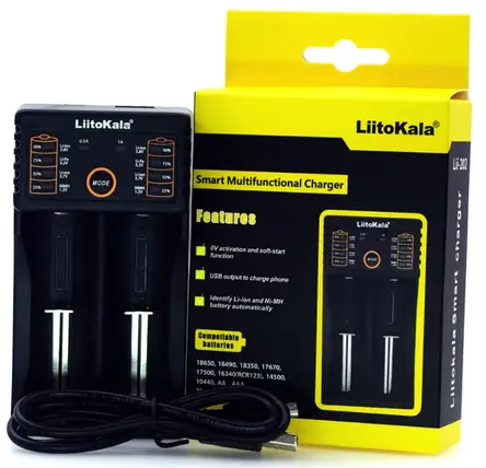 Універсальний зарядний пристрій павербанк LiitoKala Lii-202 PowerBank для всіх акумуляторів YU227, фото 1