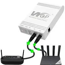 ДБЖ безперебійник для роутера, повербанк MINI DC UPS WGP103 (10400mAh, 5V, 9V, 12 V) White YU227, фото 3