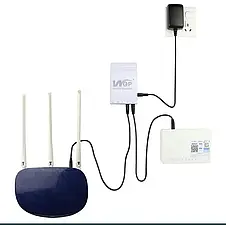 ДБЖ безперебійник для роутера, повербанк MINI DC UPS WGP103 (10400mAh, 5V, 9V, 12 V) White YU227, фото 4