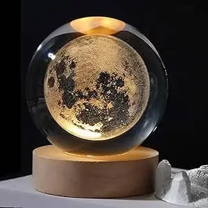 Декоративна нічник 3D кришталева куля "Планета Земля" з led-підсвіткою YU227