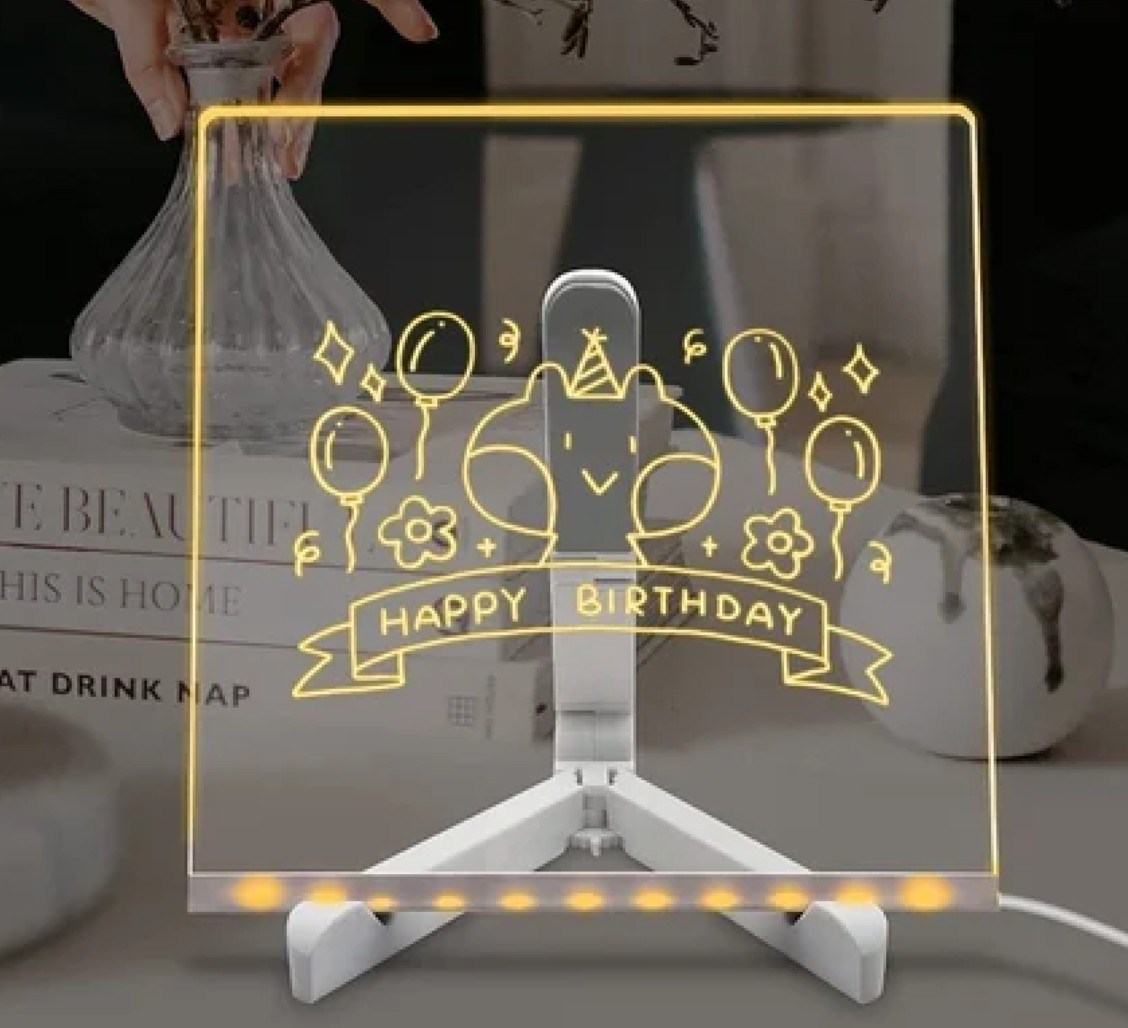 Дошка-нічник світлодіодна 3D DIY Lamp від USB акрилова для малювання з фломастерами YU227