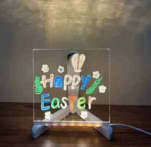 Дошка-нічник світлодіодна 3D DIY Lamp від USB акрилова для малювання з фломастерами YU227, фото 3