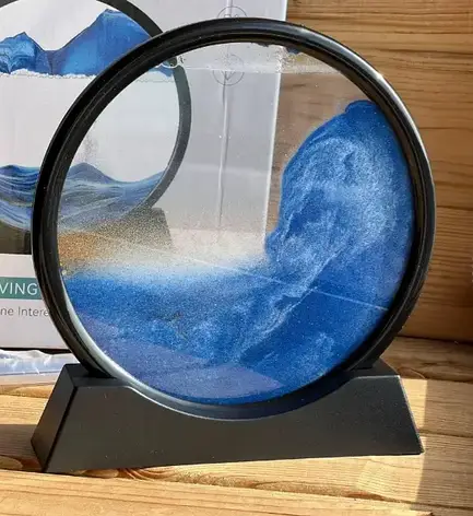 Пісочний настільний світильник із підсвіткою 7 режимів пісочна картина 3D нічник сипких піски лампа з піском YU227, фото 1