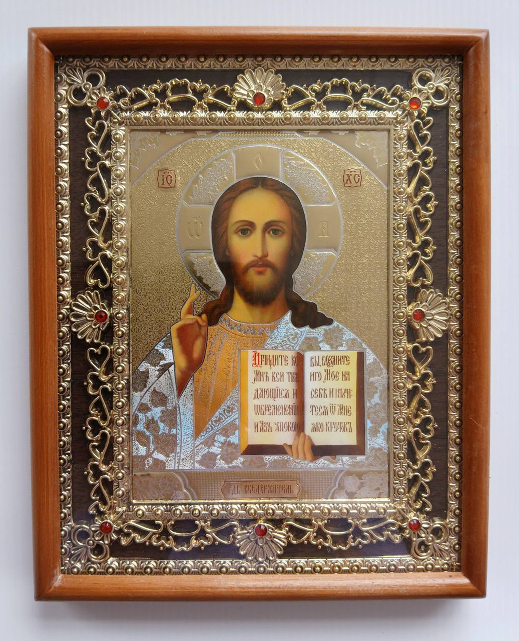 Ікона домашня з камінням Господь Вседержитель 19×23см