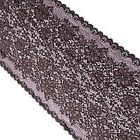 Стрейчеве (еластичне) мереживо коричневого кольору шириною 23 см.