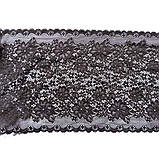 Стрейчеве (еластичне) мереживо коричневого кольору шириною 23 см., фото 3