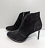 STTOPA  деми. Розміри 33-43. Напівчоботи великих розмірів із натуральної шкіри. Каблук 10 см. 232-3343-10 Чорні, фото 4