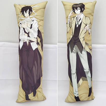 Дакімакура Великий з бродячих псів Дазай Осаму (54см х 18см) / Bungou Stray Dogs | Аніме подушка
