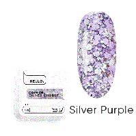 Глітер (блискітки) для нігтів HELLO Coin gel Silver Purple 5 г