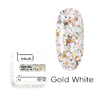 Глітер (блискітки) для нігтів HELLO Coin gel Gold White 5 г