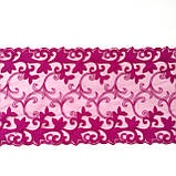 Ажурне мереживо вишивка на сітці: рожева нитка по рожевій сітці, ширина 21 см, фото 5