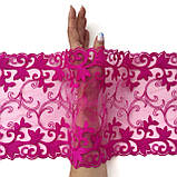 Ажурне мереживо вишивка на сітці: рожева нитка по рожевій сітці, ширина 21 см, фото 2