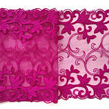 Ажурне мереживо вишивка на сітці: рожева нитка по рожевій сітці, ширина 21 см, фото 6