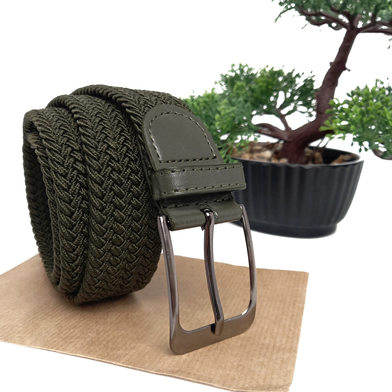 Ремінь чоловічий батал текстиль хакі Арт.К9-40-249-9-батал Lers (Україна)