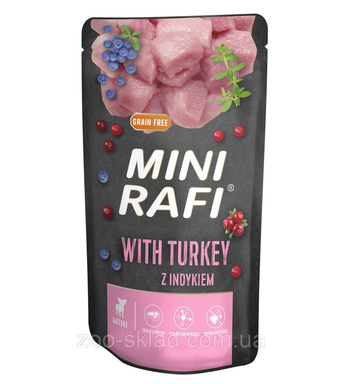 Dolina Noteci Rafi DOG Pouch Mini Adult with Turkey вологий корм для собак малих порід з індичкою 150г