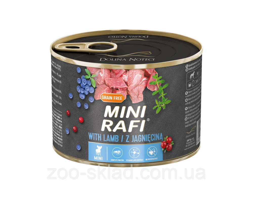 Dolina Noteci Rafi DOG Can Mini Adult with Lamb консерва для собак малих порід з ягням 185г
