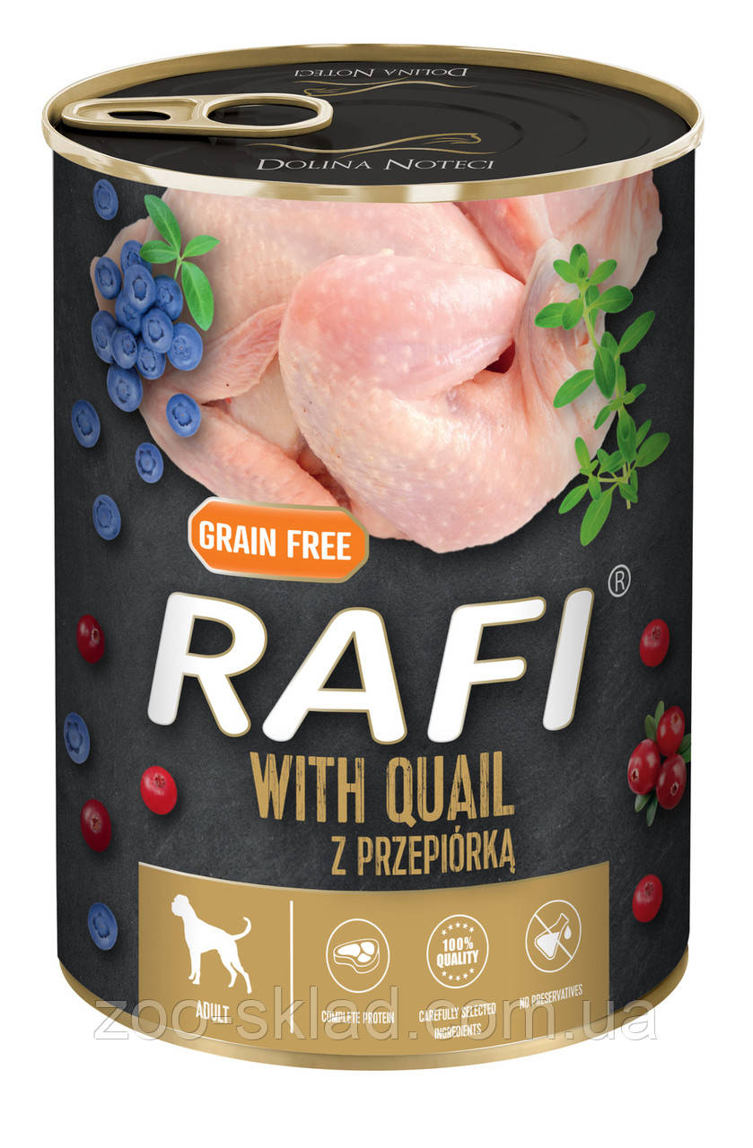 Dolina Noteci Rafi DOG Can Adult with Quail консерва для собак з перепілкою 400г