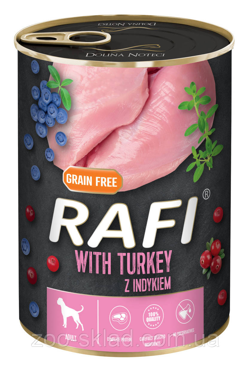 Dolina Noteci Rafi DOG Can Adult with Turkey консерва для собак з індичкою 400г