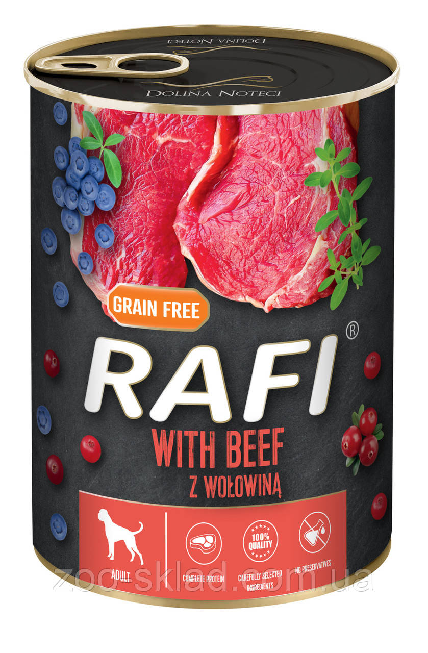 Dolina Noteci Rafi DOG Can Adult with Beef консерва для собак з яловичиною 400г