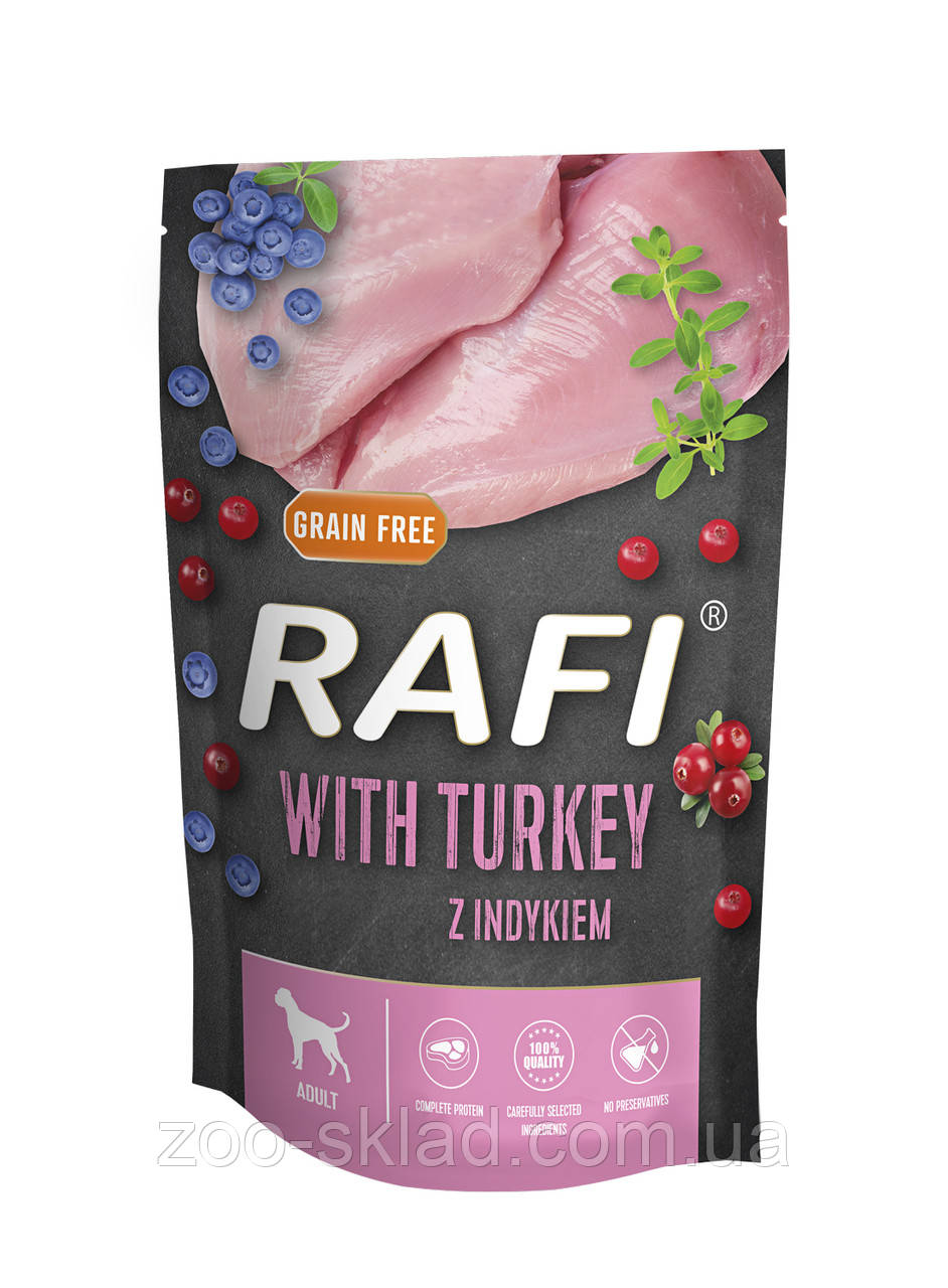 Dolina Noteci Rafi DOG Pouch Adult with Turkey вологий корм для собак з індичкою 500г