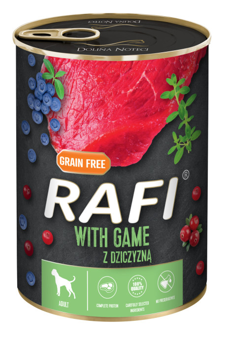 Dolina Noteci Rafi DOG Can Adult with Game консерва для собак з дичиною 800г