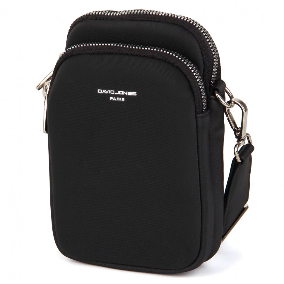 Мінісумка через плече поліестер чорний Арт.CM6906 black DavidJones Французька