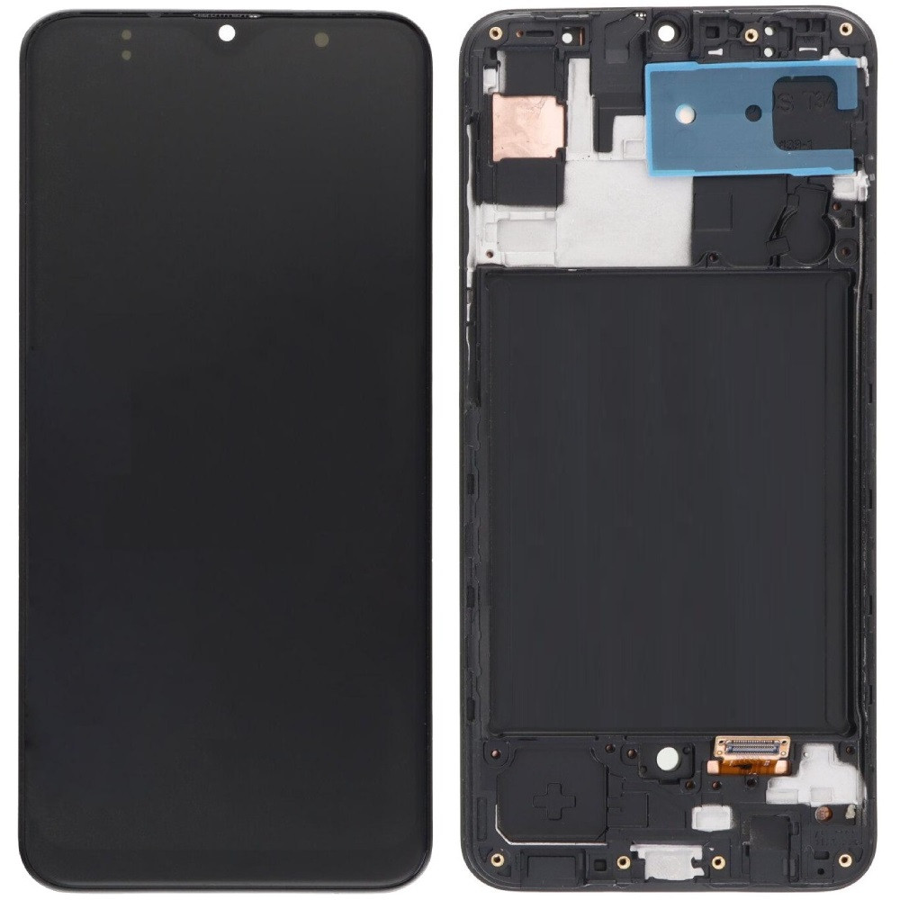 Дисплей Samsung A307 Galaxy A30s чорний, TFT (In-Cell) без функції відбитка пальця, з рамкою, фото 1