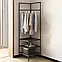 Металева Кутова Вішалка для Одягу Corner Coat Rack RD-2 185х40х40, Взуття з гачками та полицями, фото 2