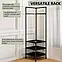 Металева Кутова Вішалка для Одягу Corner Coat Rack RD-2 185х40х40, Взуття з гачками та полицями, фото 7