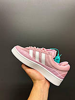 Жіночі кросівки Adidas Campus Bad Bunny Pink White Взуття Адідас Кампус рожеві натуральна замша демісезон, фото 4