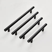 Меблеві ручки рейлінгові 128мм чорні DR 11/128 SS BLK