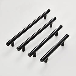 Меблеві ручки рейлінгові 128мм чорні DR 11/128 SS BLK