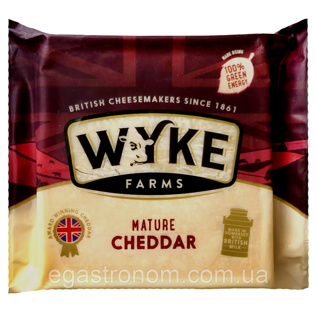 Сир чеддер фасований Вайк Wyke mature cheddar 200g 12шт/ящ (Код: 00-00016886)