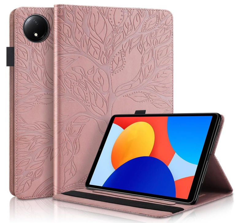 Чохол книжка Wood Book на планшет Xiaomi Redmi Pad SE (8.7") / рожевий