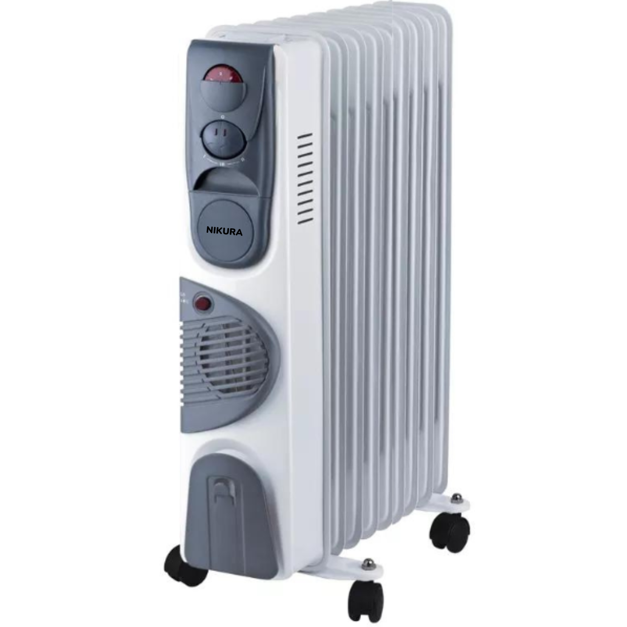 Обігрівач масляний NIKURA НY-C3F-9 2000W 9 секцій з конвектором повітря, площа обігріву до 20кв. м. білий