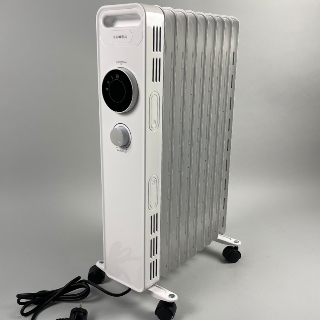 Масляний обігрівач Luxell by KUMTEL LUX-1225 2000W 9 секцій, до 25 м2, білий з мехічним терморегулятором