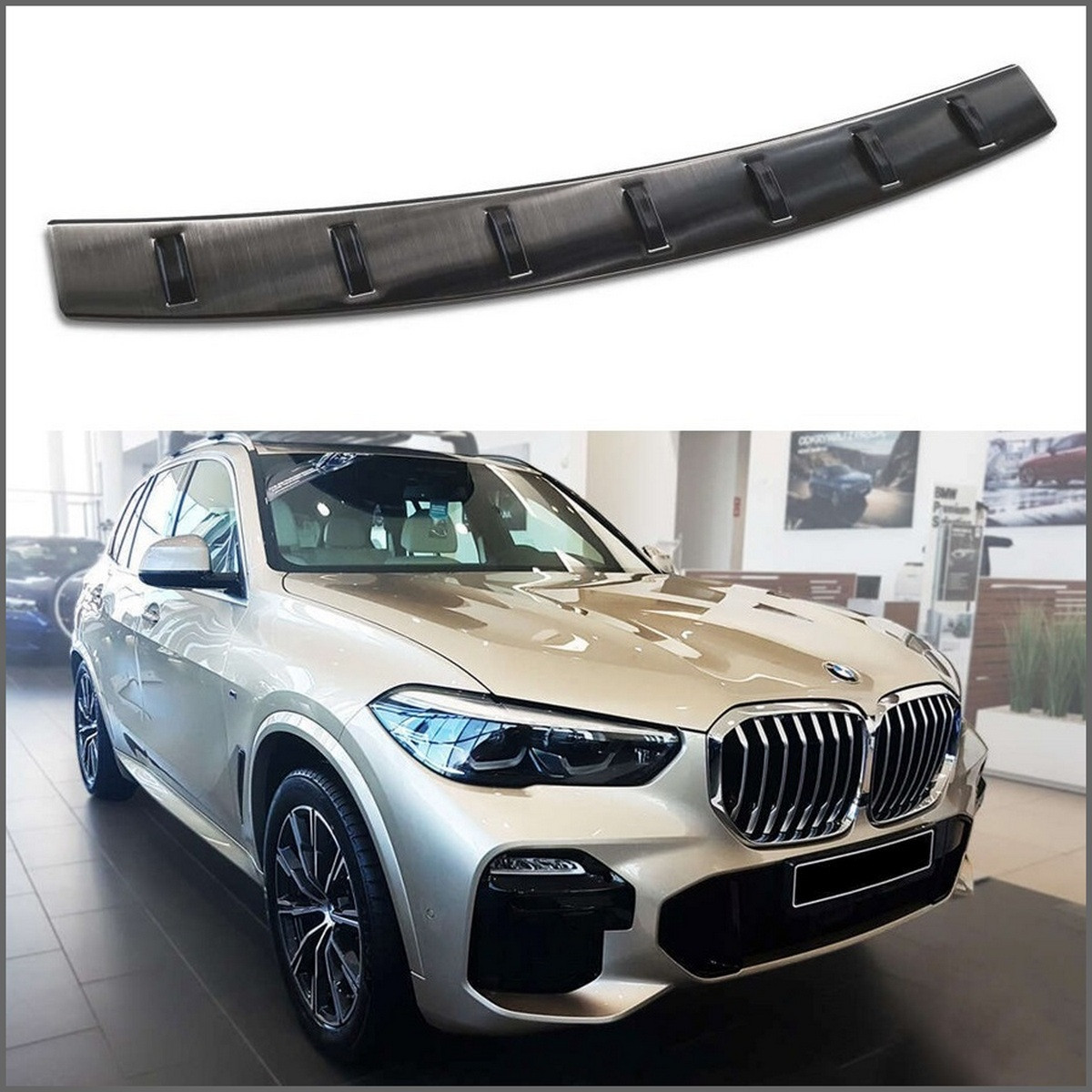Захисна накладка "Black Strong Edition" на задній бампер для BMW X5M G05 2018+ /нерж.сталь/
