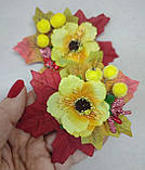 Осінні заколки маки з листям Осенние резиночки Резинки с листочками Осенняя фотосессия Осіння фотосесія 60 грн, фото 3